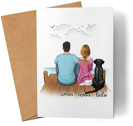 Kiddle-Design Personalisierte Hundeeltern Karte | Geschenk für Hundebesitzer Pärchen | Geburtstag Weihnachten Jahrestag Grußkarte Paar