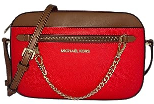 Michael Kors Jet Set Große Umhängetasche aus Leder, Sangria Multi, Large