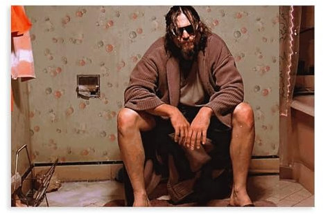 The Big Lebowski On Toilette, lustiges Badezimmer-Poster, Leinwand-Poster, Schlafzimmer-Dekor, Sportlandschaft, Büro, Raumdekoration, Geschenk, ungerahmt, 20 x 30 cm