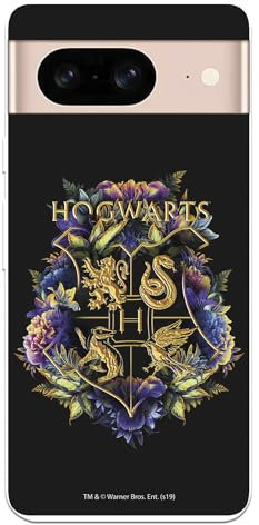 Schutzhülle kompatibel mit Google Pixel 8, offizielle Harry Potter Hogwarts Floral zum Schutz Ihres Handys, transparente Silikonhülle, flexibel, offiziell lizenziert von Harry Potter