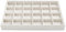 Papten Schmucktablett stapelbar aus Sackleinen, Schmuckaufbewahrung Schublade Schmuckeinsatz Organizer 24 Fächer Schmuck Display (Beige)