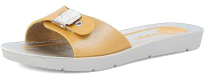 Ciabatte Piscina Donna a Fascia con Fibbia Regolabile, Giallo, 38