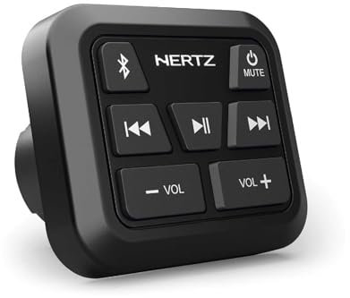 Hertz HMR BT – Marine Bluetooth-Empfänger mit wasserfester IPX6-Zertifizierung, aptX HD Audio, NFC-Pairing, 50W RMS Ausgangsleistung, für Boots- und Outdoor-Audioanlagen