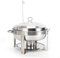LANNADD 7,5 Liter Warmhaltebehälter, Buffet Chafing Dish Rund Edelstahl Speisenwärmer Behälter, Mit Brennpaste 360 Mm Geeignet für Büffets Familienfeiern Bankette Hochzeiten