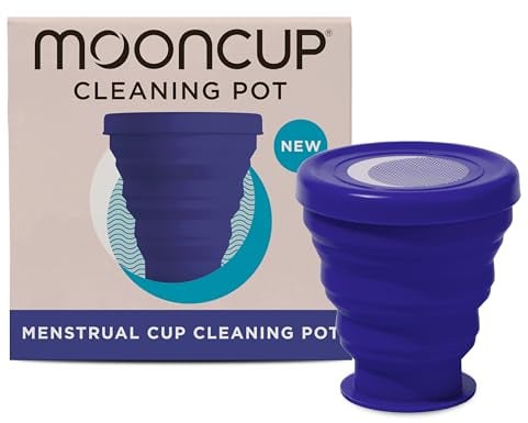Mooncup® Reinigungsbehälter für Menstruationstassen, faltbar und tragbar, in der Mikrowelle verwenden oder mit Wasser füllen und schütteln (1er-Pack) 1)