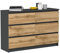 VBChome Kommode mit 6 Schubladen, Anthrazit-Artisan, 120 x 39 x 81 cm, Grifflose Holz-Schubladenkommode, Moderner Mehrzweckschrank für Flur, Schlafzimmer, Wohnzimmer & Kinderzimmer, Einfache Montage