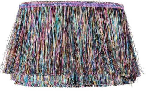 Metallic Lametta Quaste Fransenborte 15cm breit 10 Meter Bunte Polyester Glänzende Faser Spitze für Kostüm Zubehör Party Weihnachten Dekoration