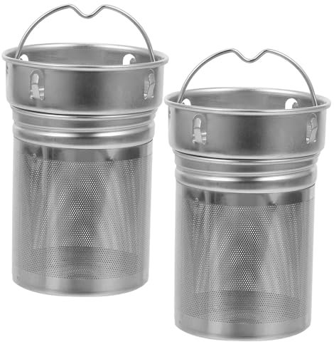 Amosfun 2 Piezas De Infusor De Té De Acero Inoxidable 304 Con Filtro De Malla Fina, Colador Reutilizable Ideal Para Tazas Y Tetera, Infusor Con Tapa Y Asa Plegable