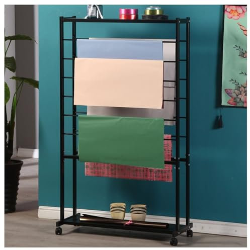 Ribbon Holder Ribbon Stand Organizer, Double-Sided Wrapping Paper Rack Ribbon Storage Shelf, Metal Vinyl Rolls Holder Tie Scarf Rack Towel Holder, for Craft Room Cake Shop Flower Store