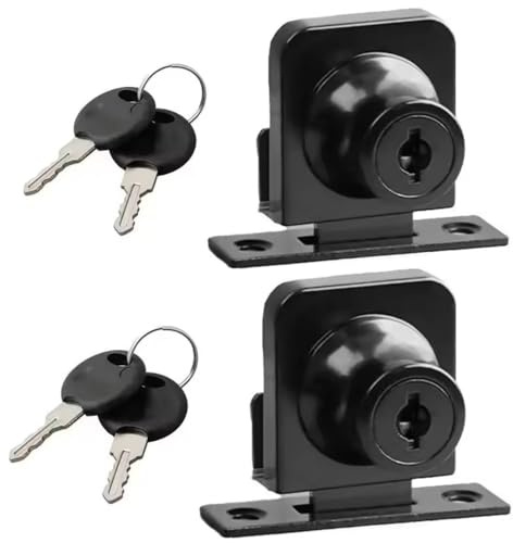 Doppeloffenes Glasschrankschloss, Sicherheitsschloss, Zinklegierung, Glastürschlösser, Vitrinen-Ersatzschlösser für 5–8 mm, Schwarz (Single 407, Individual Key (Only fits one lock))