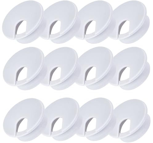 12 Pcs Desk Grommet 35mm, Desk Hole Cover, Desk Cable Grommet, Desk Cable Hole Cover, Cable Grommet (White)