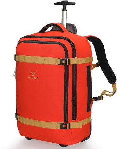 Hynes Eagle Valise Trolley Bagage Soute Roulette Valise Bagage de Cabine Sacs de Voyage a roulettes Sac a Dos Cabine Avion 42L Orange avec Poche pour Bouteille d'eau