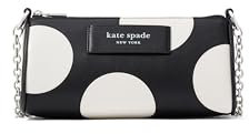 kate spade new york Women's Label Dot Applique Smooth Leather Pochette, Black Multi