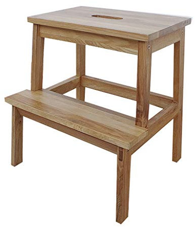 VDLLQYN, Tritthocker Zweistufige Holzleiter, Trittleiter for den Hausgarten, Dachbodenleiter, Hocker, Badezimmer, Fußhocker, einfache SI ,Trittschemel