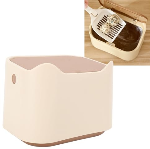 Bac à Litière pour Chat avec Couvercle à Pression, Design Fermé et Élégant, Mini Poubelle Multifonctionnelle pour Usage Domestique