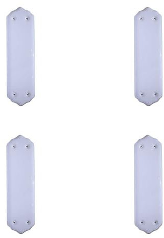 4 Pack Elegant White Porcelain Fingerplates for Home Décor - Door Protector Plate