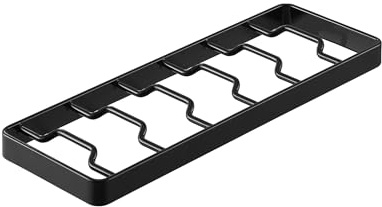 Yamazaki Tower Schüssel-Aufbewahrung L, schwarz | Stahl, Mit rutschfesten Silikonfüßen, Organizer für Regal und der Schublade, 11 x 32 x 2,5 cm, Japanisches Design