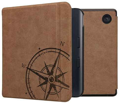 kwmobile Étui liseuse Compatible avec Kobo Libra Colour - Housse avec Rabat magnétique en Simili Cuir - Marron