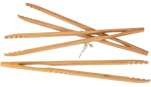 Grillzange XXL aus Eichenholz 60cm | Handgefertigte Holz Wurstzange & Küchenzange | Hitzebeständig, antibakteriell, geölt | Geschenk für BBQ Fans & Vatertag