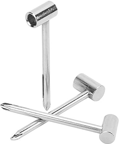 Qukaim Gitarrenhals-Einstellschlüssel, Gitarrenstangenschlüssel-Set, 3-teilig, Eisen, 7 mm/8 mm/6,35 mm, Universal-Instrumenten-Einstellwerkzeug, Halsstabschlüssel für Gitarrenhalsverstellung und