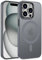 ORDA für iPhone 15 Pro Max Hülle Kompatibel mit MagSafe,Magnetisch für iPhone 15 Pro Max Case Durchscheinende Matt Handyhülle Rückseite Stoßfest Schutzhülle Grau