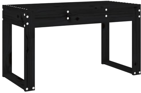 Homvdxl Gartenbank 80x38x45cm Einfache Holz Parkbank Balkonbänke Gartenmöbel Schwarz