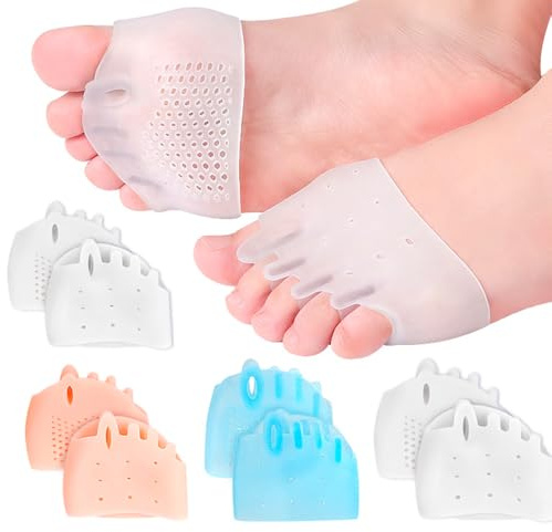XFSRG 4 Pares Separador Dedos Pie de Silicona Corrector de Juanetes Alivio del Dolor Metatarsiano Adecuado para Utilizar Dentro de Calcetines y Todo Tipo de Zapatos