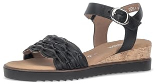 Gabor Damen Riemchensandalen, Frauen Sandalen,senk-spreizfuss,Women's,Woman,Sommerschuhe,Freizeitschuhe,schwarz (Kork),42 EU / 8 UK