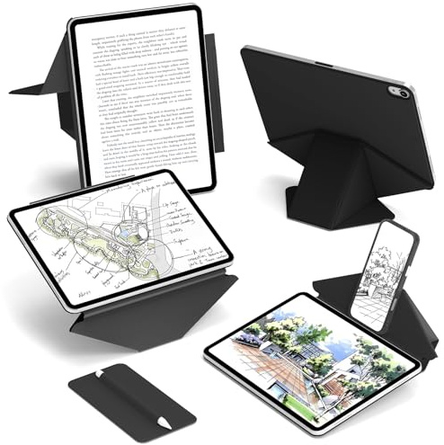 JKSML Dynamic Folio Case per iPad Air 11 M3/M2 (2025/2024) con portamatite staccabile, oltre 20 cover origami multi-angolo, ergonomica, sottile e potente magnetica per iPad Air 11,9 di 4a/5a