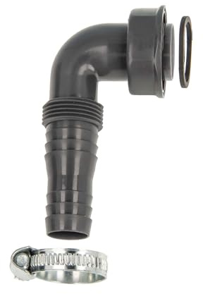 tecuro 90° Geräteanschlusstülle 1 Zoll ÜWM x Tülle 19-23 mm oder 3/4 Zoll AG, extra lang, für Spülensiphon, REZYKLAT