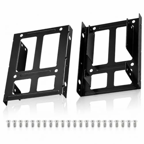 2pcs Einbaurahmen für 2,5 Festplatten SSD's auf 3,5 Adapter, Halterung Montagekit für Desktop PC, Wechselrahmen mit Schrauben, Stabiler Festplattenrahmen für SATA Laufwerke und Gehäuse