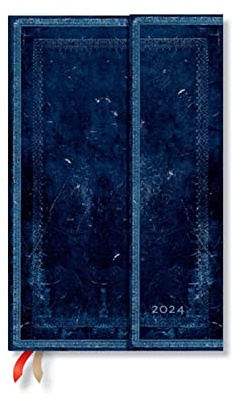 Inkblot (Old Leather Collection) Maxi Horizontal 12-month Dayplanner 2024 (Wrap Closure)