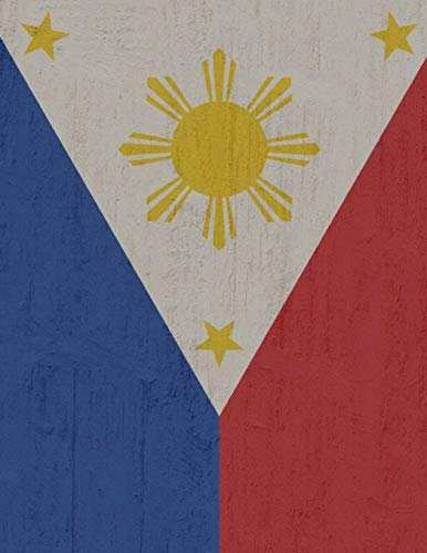 Philippines Flag Notebook: College Ruled -120 Pages - 8.5 x 11 (Journal, Diary, Composition, Writing Tablet)