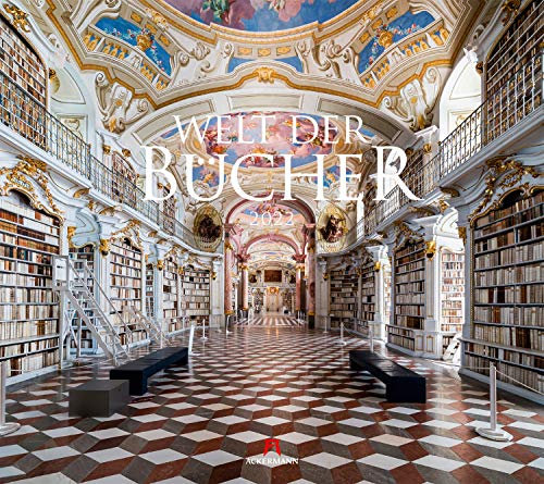 Welt der Bücher Kalender 2022, Wandkalender im Querformat (54x48 cm) - Mit den eindrucksvollsten Bibliotheken und Büchereien der Welt