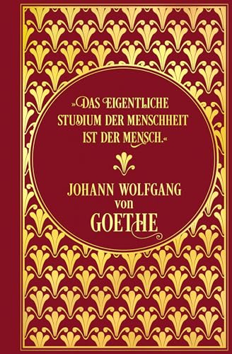 Notizbuch Goethe: Leinen mit Goldprägung, unliniert, Lesebändchen, karminrot, 14,0 x 21,5 cm