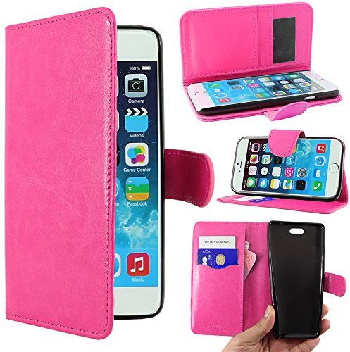 ebestStar - kompatibel mit iPhone 6 Hülle iPhone 6S Kunstleder Wallet Case Handyhülle [PU Leder], Kartenfächern, Standfunktion, Pink [iPhone: 138.1 x 67 x 6.9mm, 4.7'']