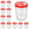 CapCro 12er Set Einmach-Gläser mit Deckel 435 ml I robuste Einweckgläser - Deckel im Fliegenpilz-Dekor rot-weiß I Marmeladen-Glas-Set to 82 - spülmaschinengeeignet I Twist-Off Gläser 12 Stück
