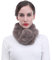 Lina & Lily Damen Schal Winterschal Pelzkragen mit Bommel aus Kunstpelz (Taupe)