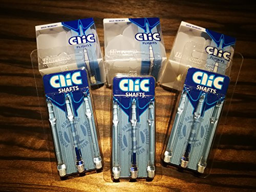 Dart7Harrows 3 x Sets Harrows Clic, Transparent, Schaft/Flight System, Medium-37mm