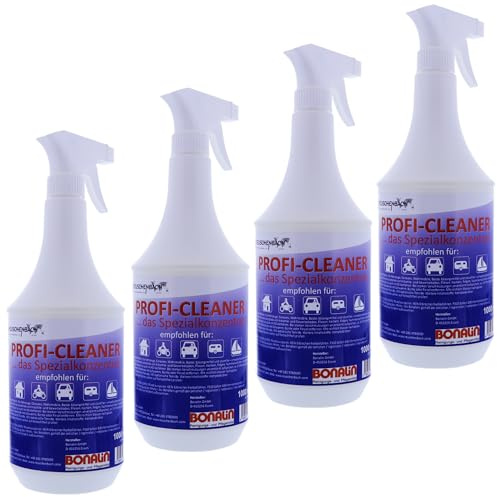 REUSCHENBACH Profi-Cleaner Caravan-Reiniger 4 x 1 Liter | Spezialkonzentrat für Wohnmobil, Auto, Boot & Motorrad | Biologisch abbaubar, säurefrei, lösungsmittelfrei