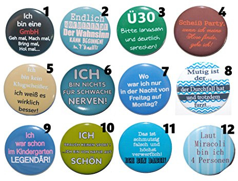 Magnet Set groß 50mm rund ab 5 Stück Auswahl aus 72 Motiven wählbar Motiv: Sprüche Männersprüche Männerspecial lustige Sprüche
