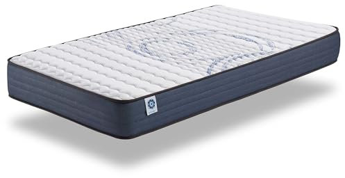 NATURALEX - Matelas PerfectSleep 90x190 cm - Soutien Mousse à mémoire de Forme - Accueil Blue Latex - Confort Équilibré - Respirant - 7 Zones - Réversible Face été/Hiver - Fabriqué en Europe