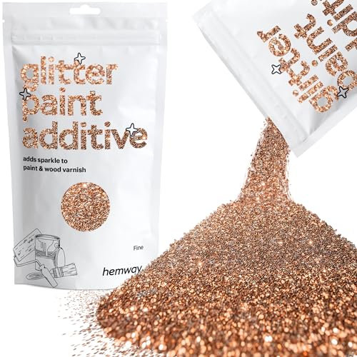 Hemway Glitter Paint Additive - Bronze Brown | Fine Metallic Flakes for Adding Sparkle to Paints & Wood Varnish | Add to Emulsion, Acrylic & Latex for Indoor Sparkly Walls | 100 g