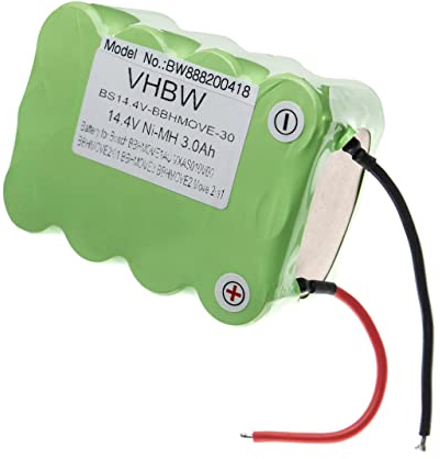 vhbw Batterie Compatible avec Bosch Move 2in1, 2in1 14.4V, BBHMOVE1/01, BBHMOVE1/03, BBHMOVE1AU/03 aspirateur (3000mAh, 14,4V, NiMH)