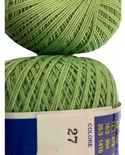 Cotone Per Uncinetto Numero N°16-100 Grammi Filo Di Scozia (904 Mt) Per Altre Quantità Contattare (VERDE 27)