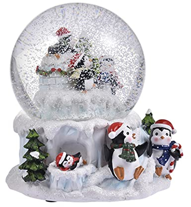 Bola de nieve, bola de nieve personalizada para el hogar, pingüino de Navidad, bola de cristal, caja de música, decoración del hogar, paisaje navideño de invierno