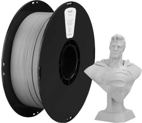 kexcelled PLA Grau Filament 1,75mm Zähigkeit Erhöhen Hochpräzises Lebendige Farben 1kg Spule 3D Druck Material für FDM-Drucker Modellbau