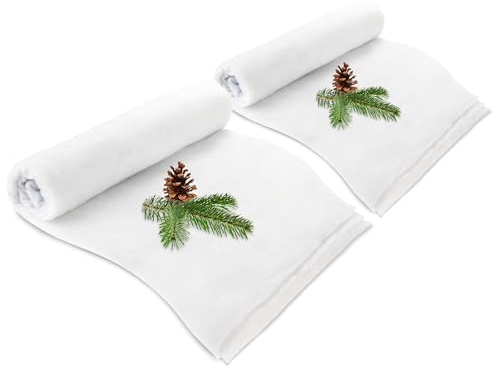 com-four® 2X Schneematte für die Weihnachtsdeko - Kunstschnee zum Dekorieren und Basteln - Schneewatte als Dekoschnee (Matte weiß - 540cm)