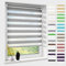 Doppelrollo klemmfix ohne Bohren, Duo Rollos für Fenster & Tür mit Bohren, Version 2025 Grau B100 x H120cm (Stoffbreite 96cm), Fensterrollo lichtdurchlässig & verdunkelnd, Klemmrollo Sonnenschutz