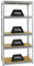 PROREGAL Scaffale per carichi pesanti Slim Elephant S | AxLxP 180x90x45cm | 5 Rapiani | Portata per ripiano 350 kg | Zincato